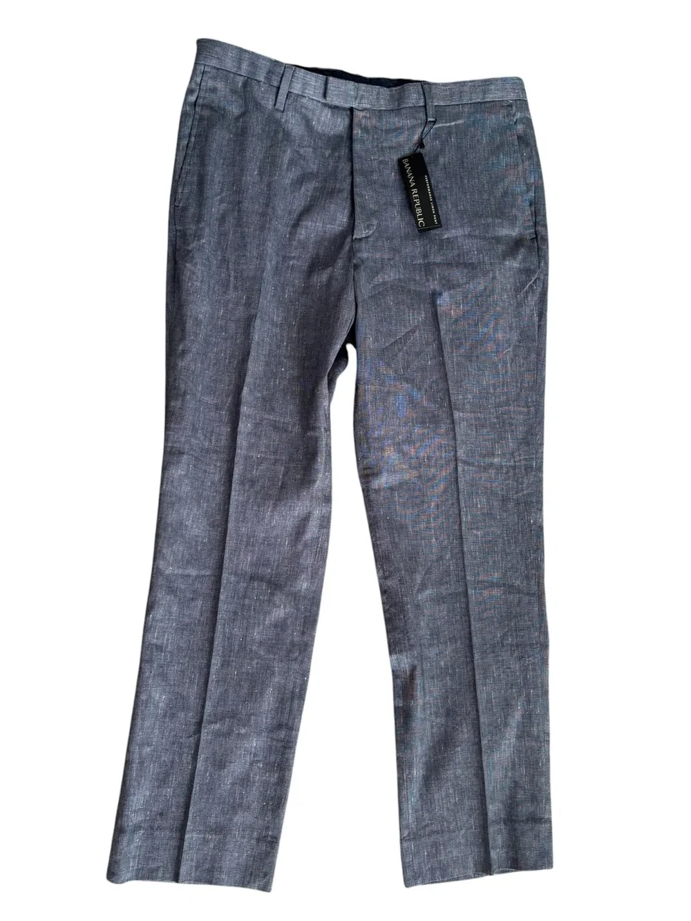 Banana Republic Men’s Blue Performance Linen Blend Pants Basket Weave Blue 34x30